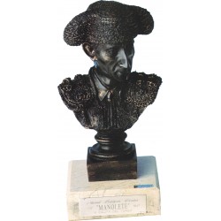 BUSTO TORERO. MANOLETE RESINA TERMINACIÓN BRONCE