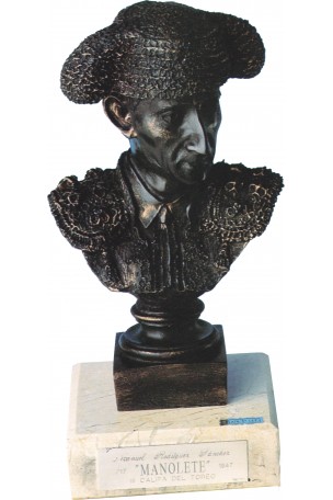 BUSTO TORERO. MANOLETE RESINA TERMINACIÓN BRONCE